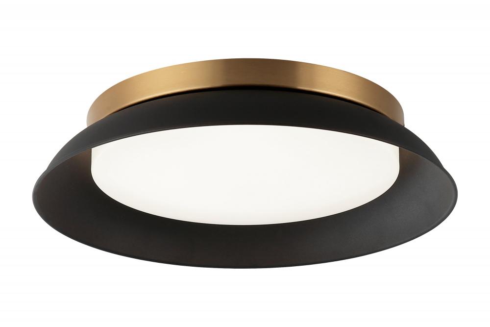 1 LT Ã˜15â€ "FINLEY" MATTE BLACK/ AGED GOLD CEILING MOUNT