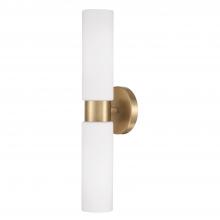 Capital Canada 652621AD - 2-Light Dual Linear Sconce Bath Bar in Aged Brass with Soft White Glass