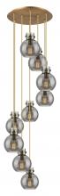  119-410-1PS-BB-G410-8SM - Newton Sphere - 9 Light - 22 inch - Brushed Brass - Cord hung - Multi Pendant