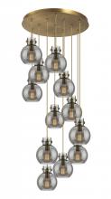  126-410-1PS-BB-G410-8SM - Newton Sphere - 12 Light - 27 inch - Brushed Brass - Cord hung - Multi Pendant