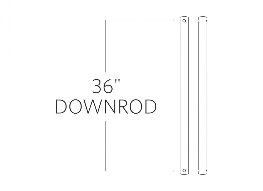 36" Downrod in Dark Weathered Zinc