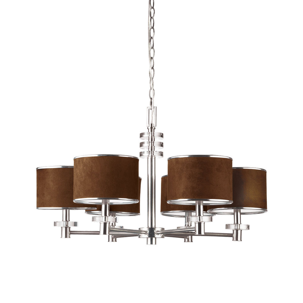 Savvy, 6Lt Chandelier, Sn/Brown