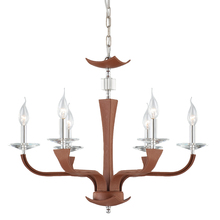  22806-024 - Pella, 6Lt Chandelier, Chrome/Brn