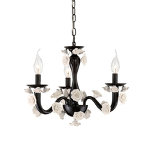  25571-028 - Martina, 3Lt Chandelier, Black/White