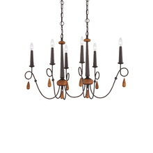  25592-016 - Corso, 6Lt Chandelier, Oval, Wood