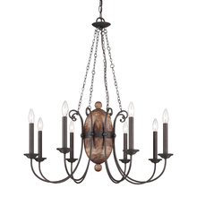  25607-017 - ALBERO,8LT CHANDELIER,FRG IRON