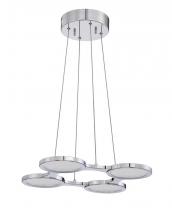  PF65-4LPE-CH - MILAN series 4 Light LED Pendant in a Chrome finish with Clear Mesh diffusers