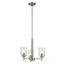  43670NICLR - Shailene 15.25" 3-Light Mini Chandelier with Clear Glass in Brushed Nickel