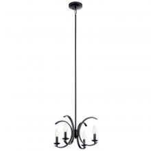  52119BK - Cassadee 16" 4 Light Convertible Pendant/Semi Flush in Black