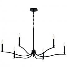 Kichler 52696BK - Malene 42 Inch 6 Light Chandelier in Black