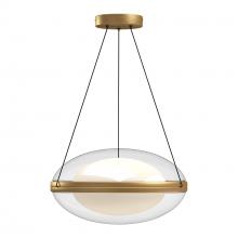  PD76316-BG/OP-UNV - Virgo 16-in Brushed Gold/Opal Glass LED Pendant