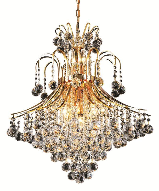 Toureg 15 light Gold Chandelier Clear Swarovski® Elements Crystal