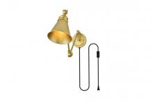  LD7328W6BRA - Van 1 Light Brass Swing Arm Plug in Wall Sconce