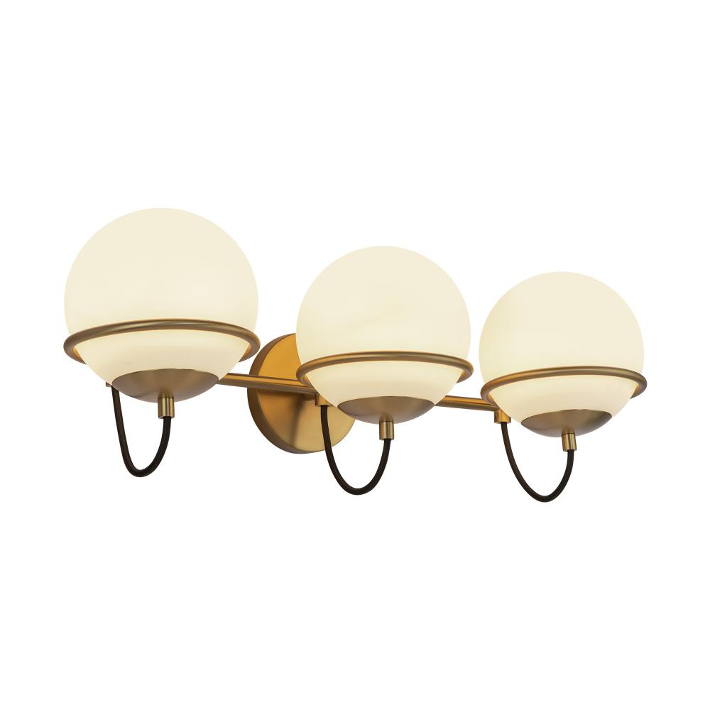 Alba 24-in Aged Brass/Opal Glass 3 Lights Wall Vanity