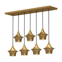  LP523036BG - Emiko 36-in Brushed Gold 7 Lights Linear Pendant