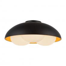  FM495316MBOP - Robyn 16-in Matte Black/Opal Glass Socket Flush Mount