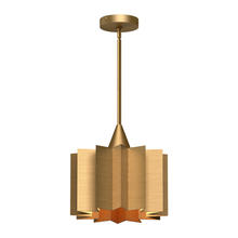 Alora Lighting PD528412AG - Plisse 12-in Aged Gold 1 Light Pendant