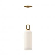 Alora Lighting PD401505AGOP - Soji 5-in Aged Gold/Opal Matte Glass 1 Light Pendant