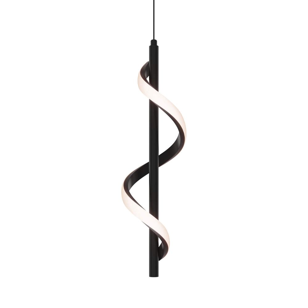 18in vertical swirl pendant, 5CCT - Black