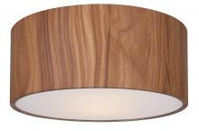  IFM318A13BKW - Dexter 13 in. 2-Light 15-Watt Mid Century Modern Matte Black Flush Mount with Faux Woodgrain Metal